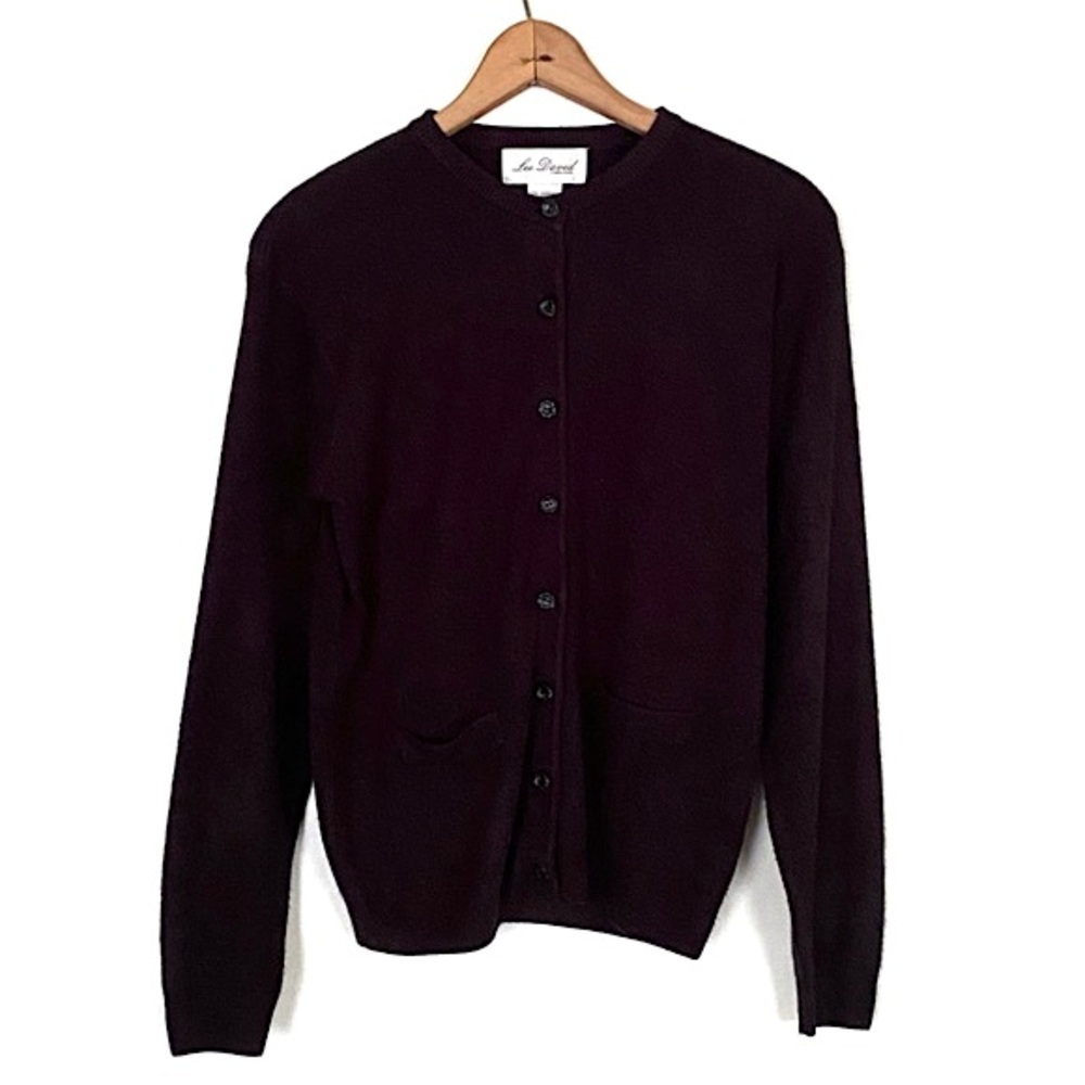 Vintage Lee David Collection Super Soft and Cozy Black Button Front Cardigan M